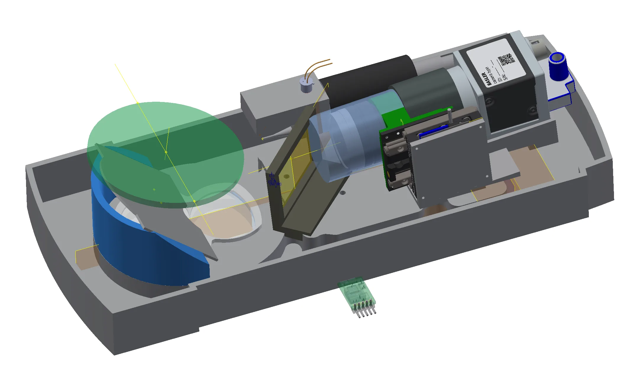 optical layout UV, VIS lens