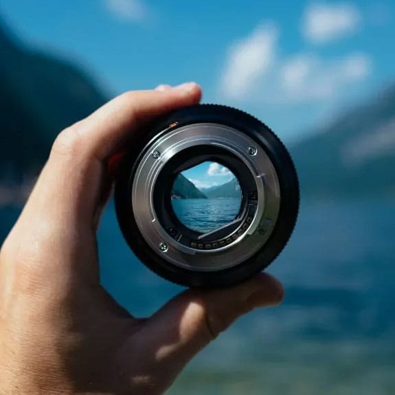 Lens through landscape